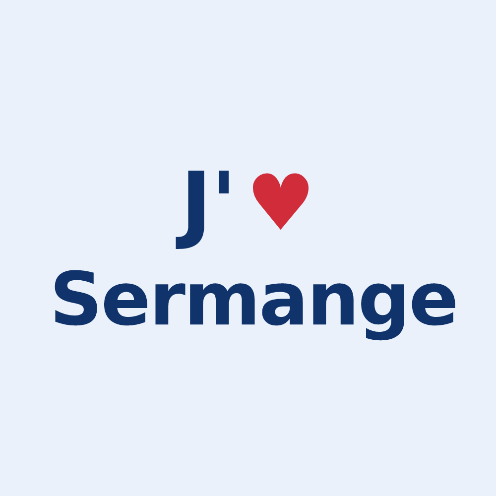 Sticker personnalisé Sermange — design J'aime Sermange