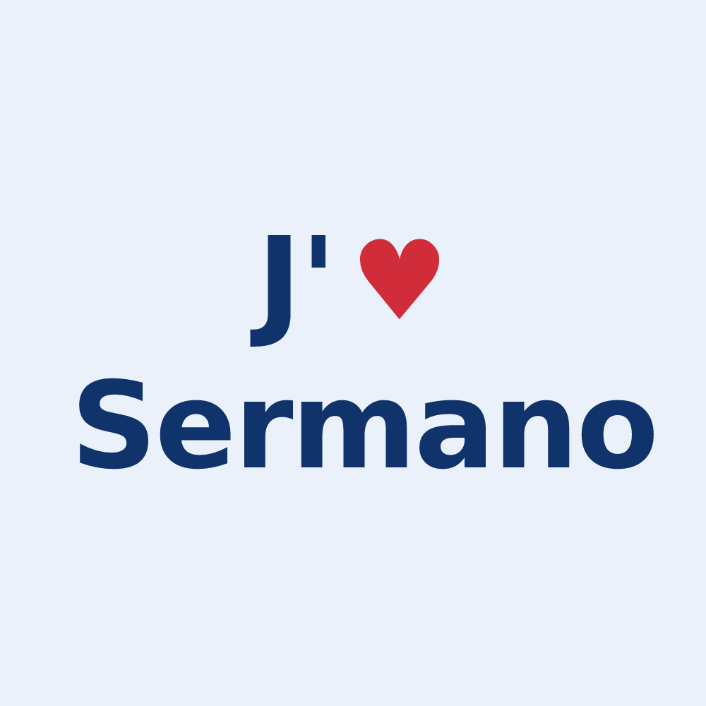 Sticker personnalisé Sermano — design J'aime Sermano