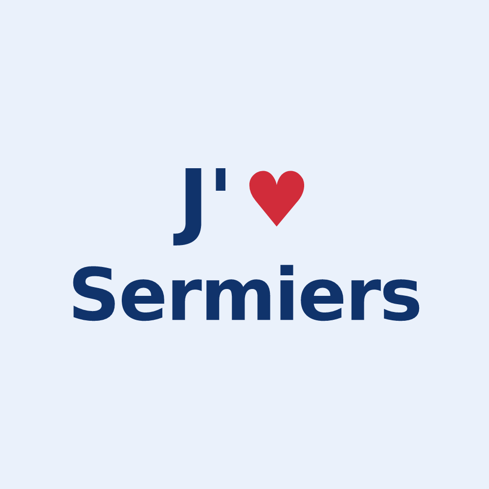 Sticker personnalisé Sermiers — design J'aime Sermiers