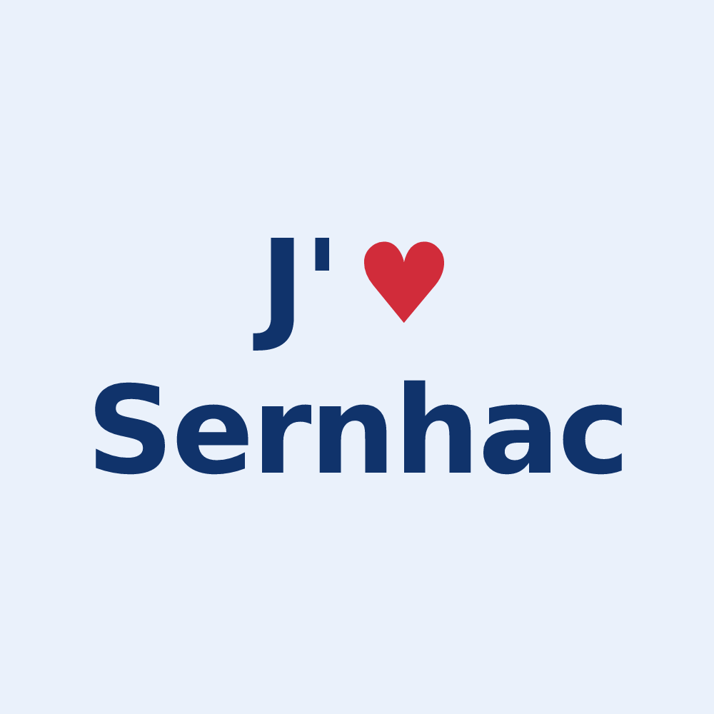 Sticker personnalisé Sernhac — design J'aime Sernhac
