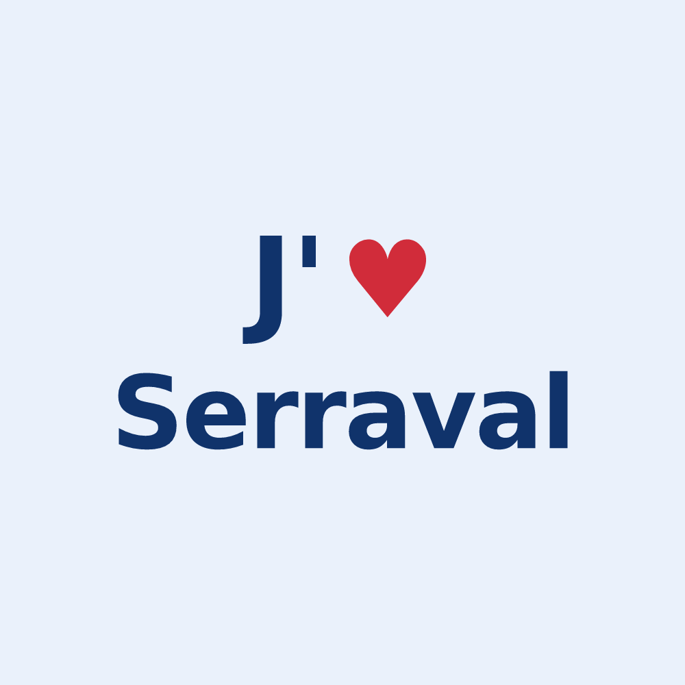 Sticker personnalisé Serraval — design J'aime Serraval