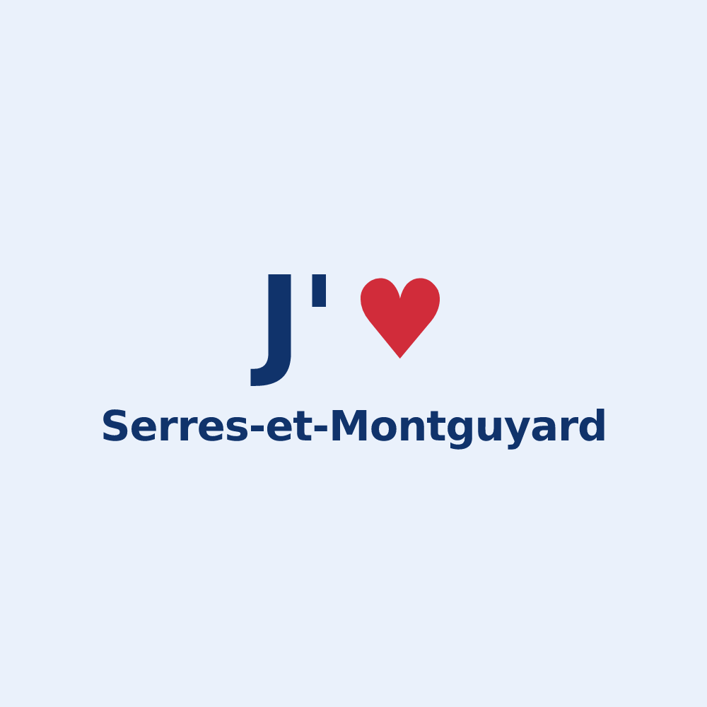 Sticker personnalisé Serres-et-Montguyard — design J'aime Serres-et-Montguyard