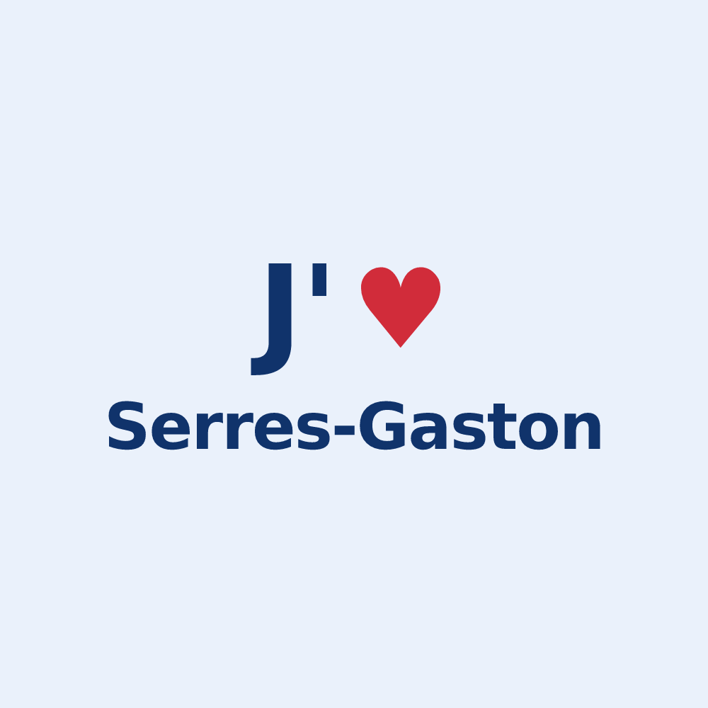 Sticker personnalisé Serres-Gaston — design J'aime Serres-Gaston