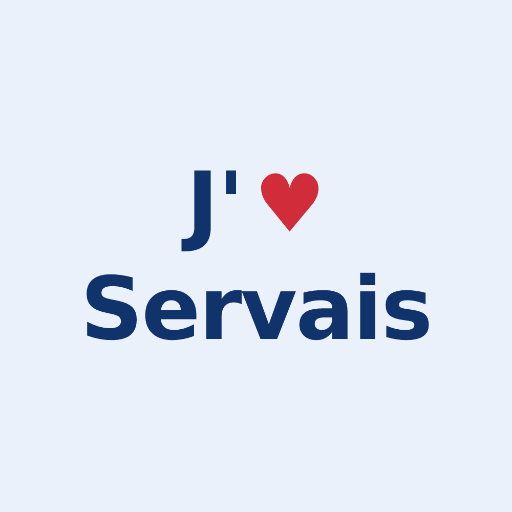 Sticker personnalisé Servais — design J'aime Servais