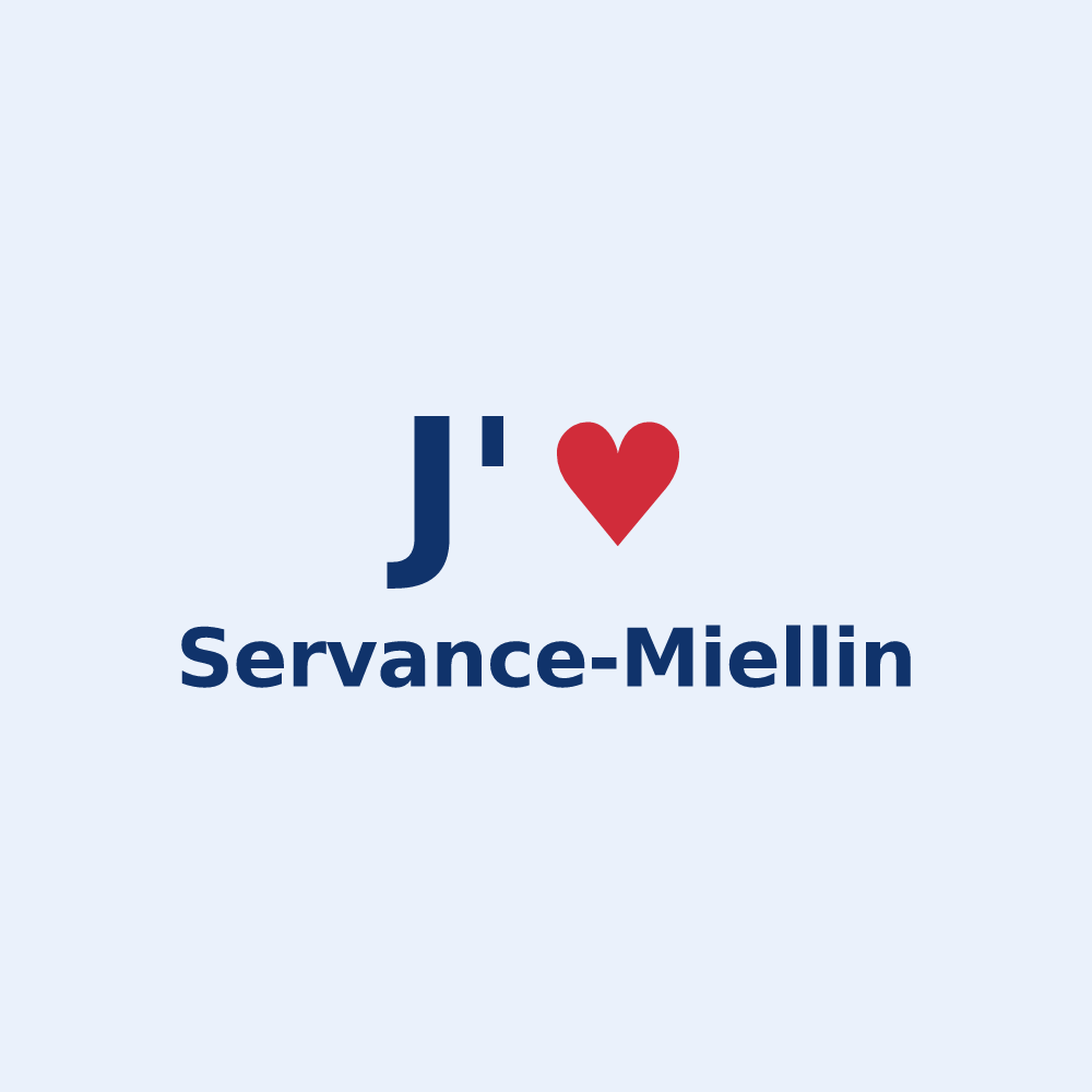 Sticker personnalisé Servance-Miellin — design J'aime Servance-Miellin