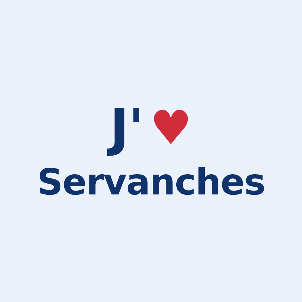 Sticker personnalisé Servanches — design « J'aime Servanches » imprimé sur le sticker