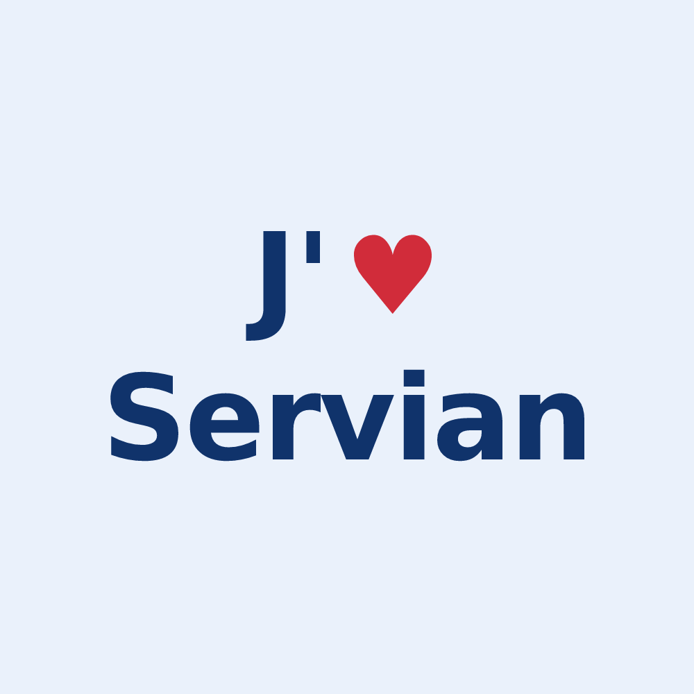 Sticker personnalisé Servian — design J'aime Servian