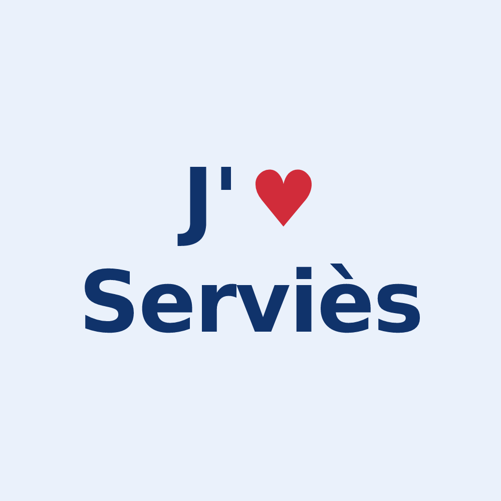 Sticker personnalisé Serviès — design J'aime Serviès