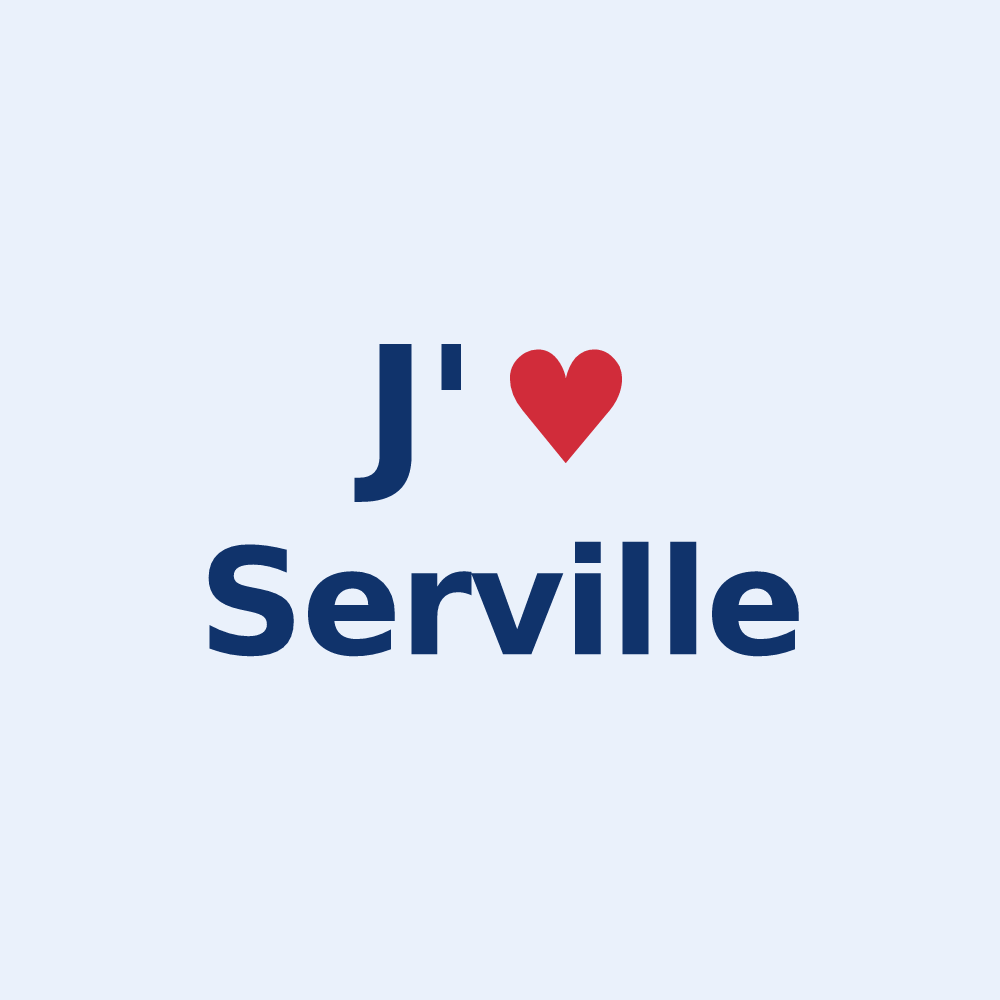 Sticker personnalisé Serville — design J'aime Serville