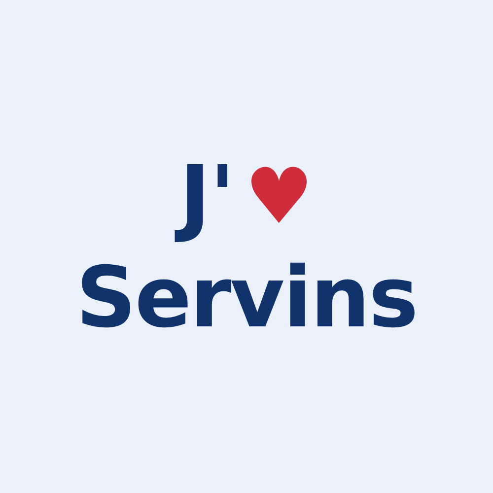 Sticker personnalisé Servins — design J'aime Servins