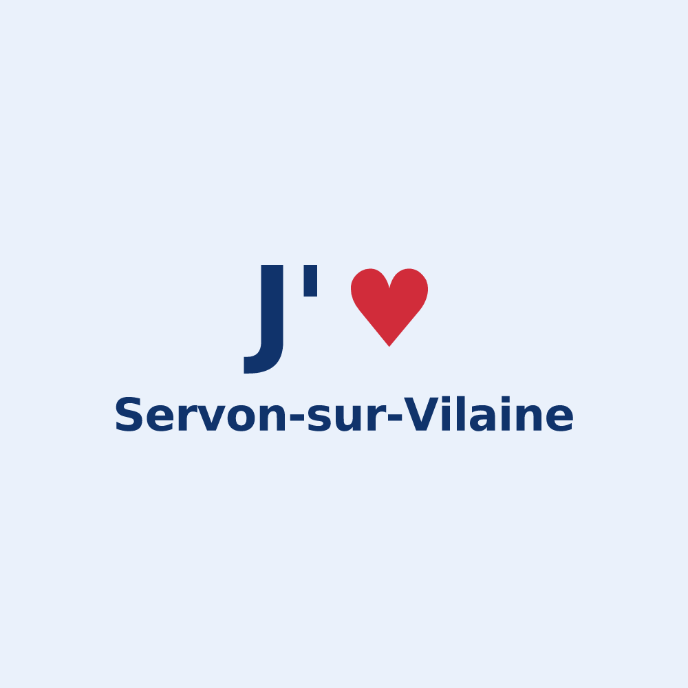 Sticker personnalisé Servon-sur-Vilaine — design J'aime Servon-sur-Vilaine