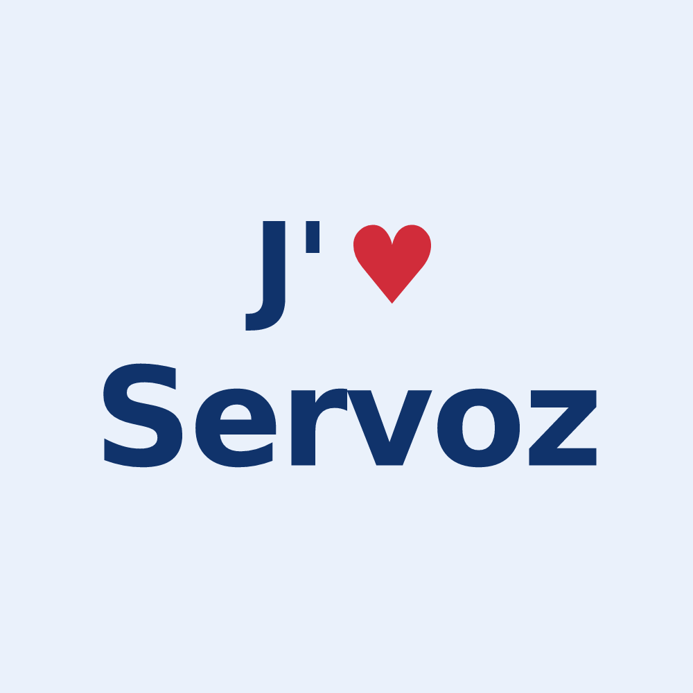 Sticker personnalisé Servoz — design J'aime Servoz