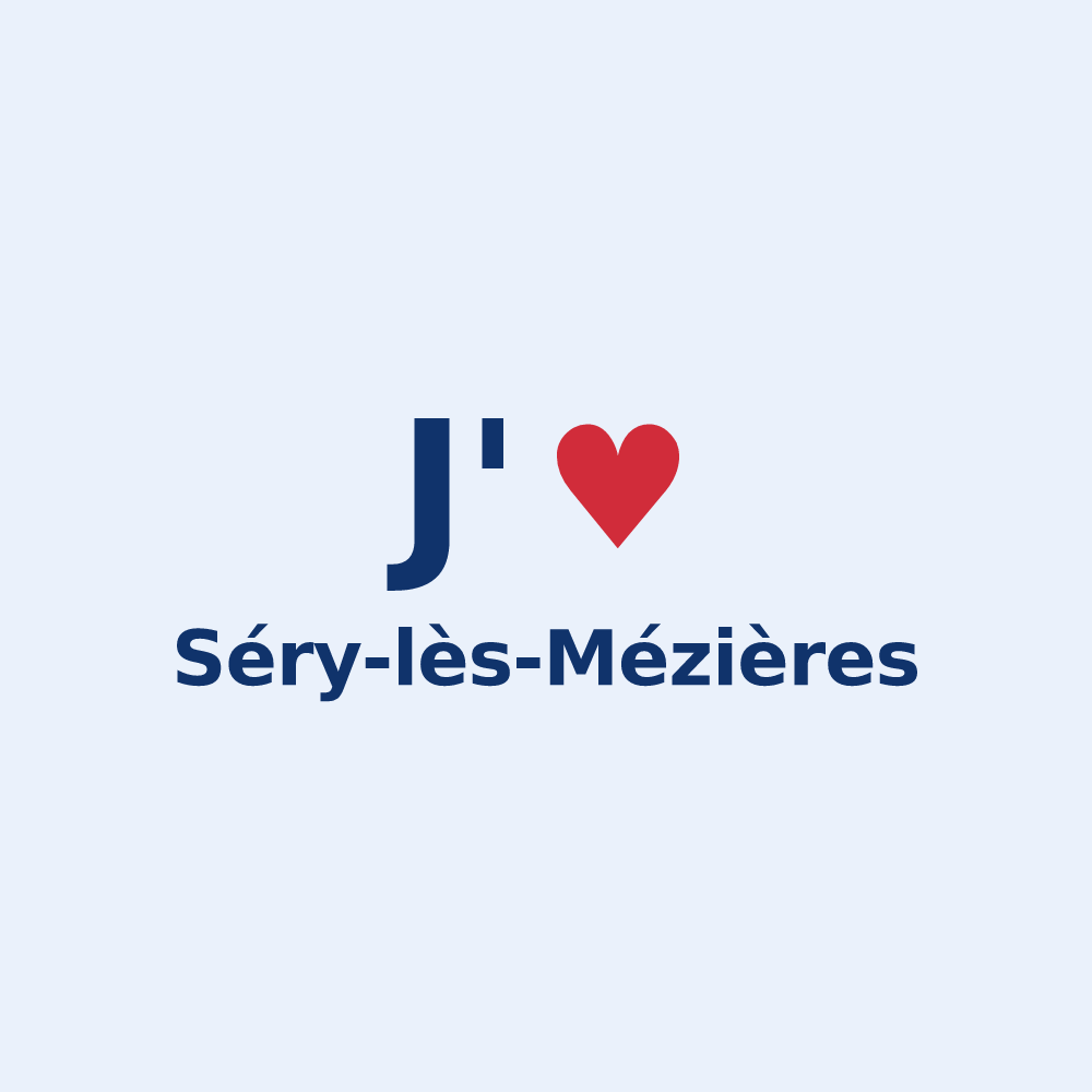 Sticker personnalisé Séry-lès-Mézières — design J'aime Séry-lès-Mézières