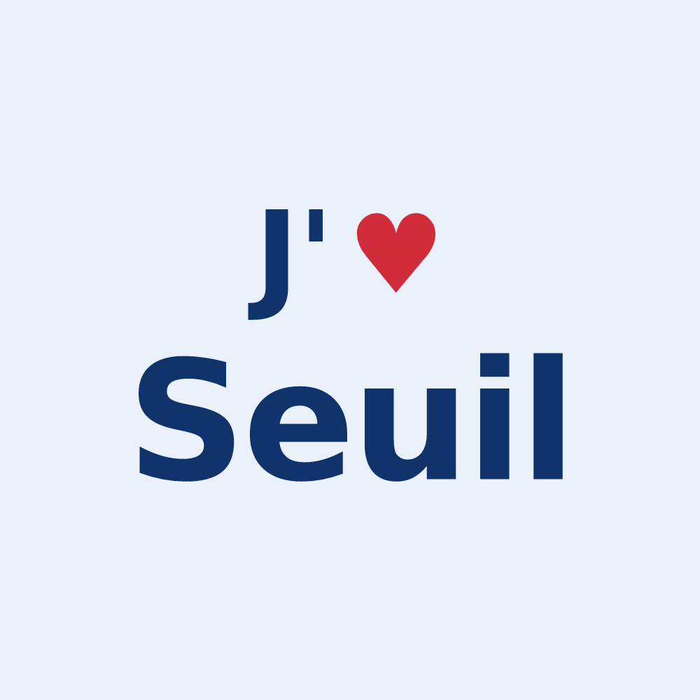 Sticker personnalisé Seuil — design « J'aime Seuil » imprimé sur le sticker