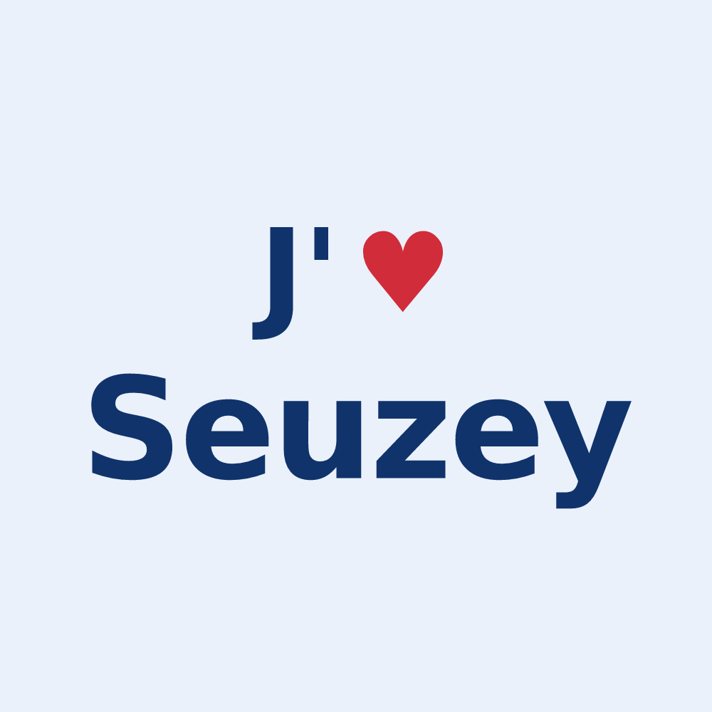 Sticker personnalisé Seuzey — design « J'aime Seuzey » imprimé sur le sticker