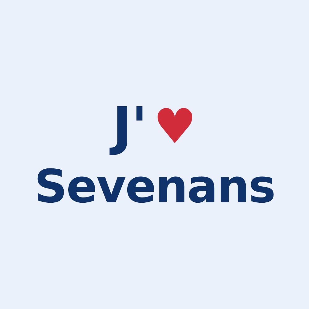 Sticker personnalisé Sevenans — design J'aime Sevenans