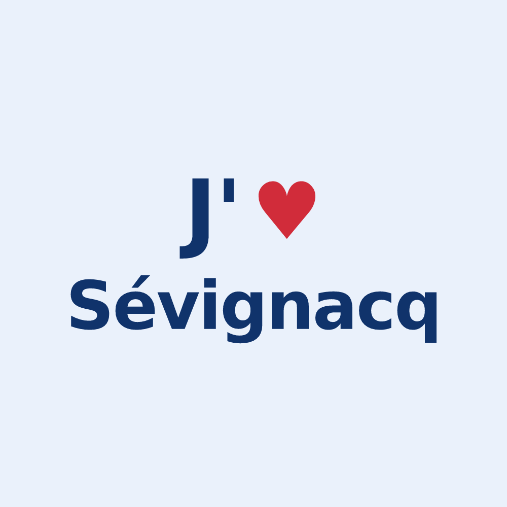 Sticker personnalisé Sévignacq — design J'aime Sévignacq