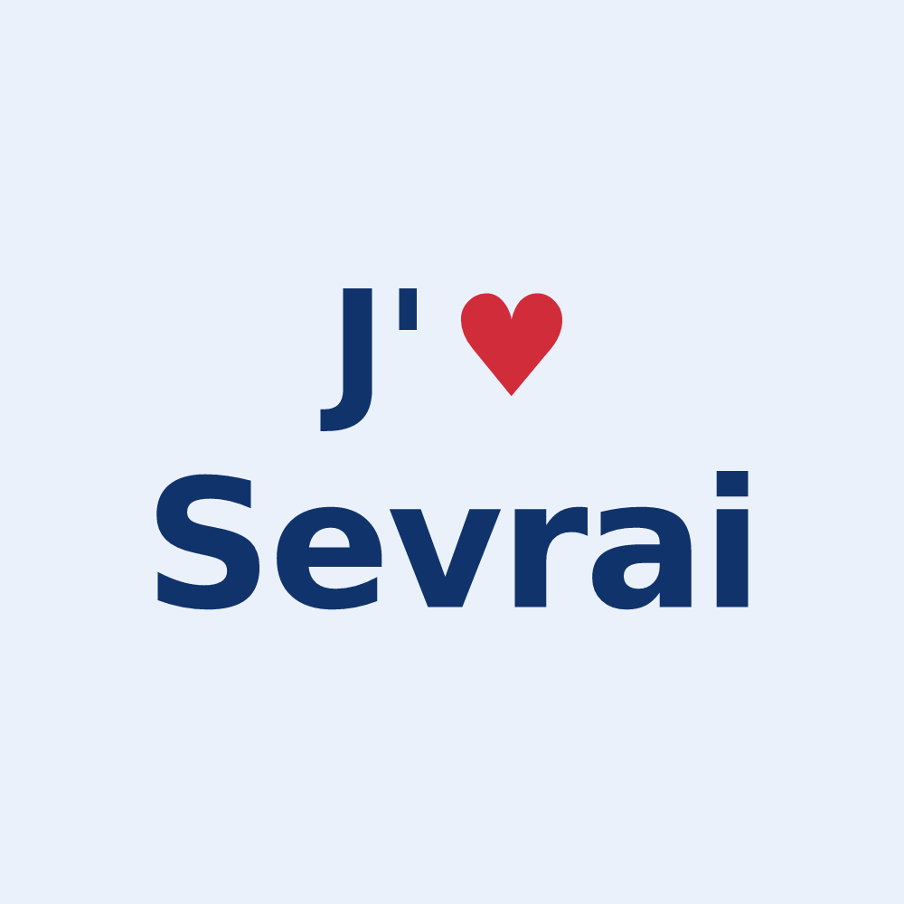 Sticker personnalisé Sevrai — design J'aime Sevrai