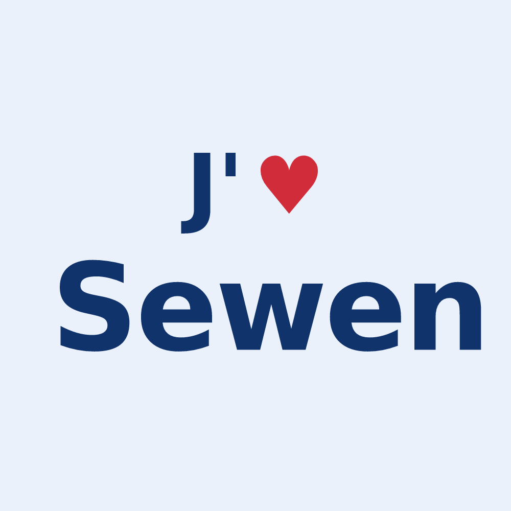 Sticker personnalisé Sewen — design J'aime Sewen