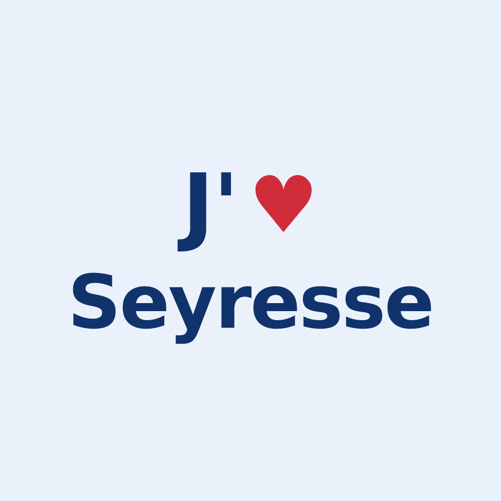Sticker personnalisé Seyresse — design J'aime Seyresse