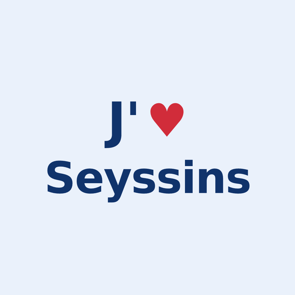 Sticker personnalisé Seyssins — design J'aime Seyssins