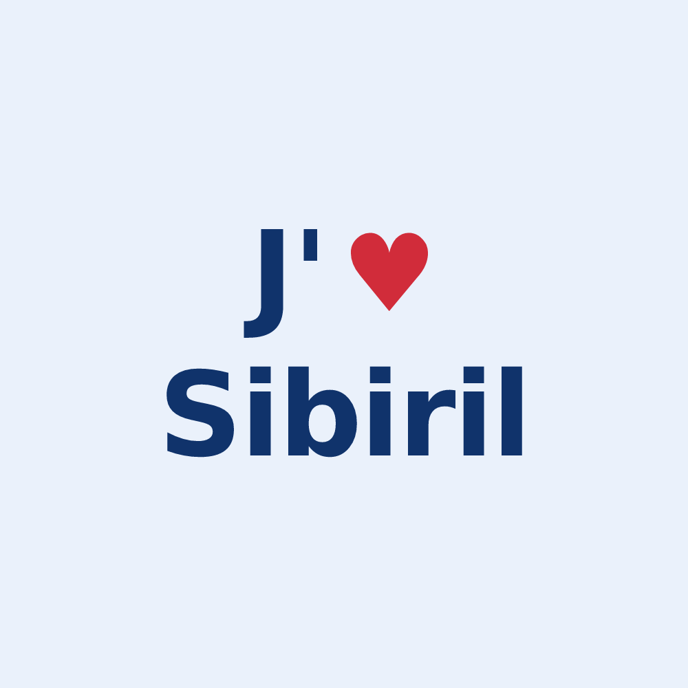 Sticker personnalisé Sibiril — design J'aime Sibiril