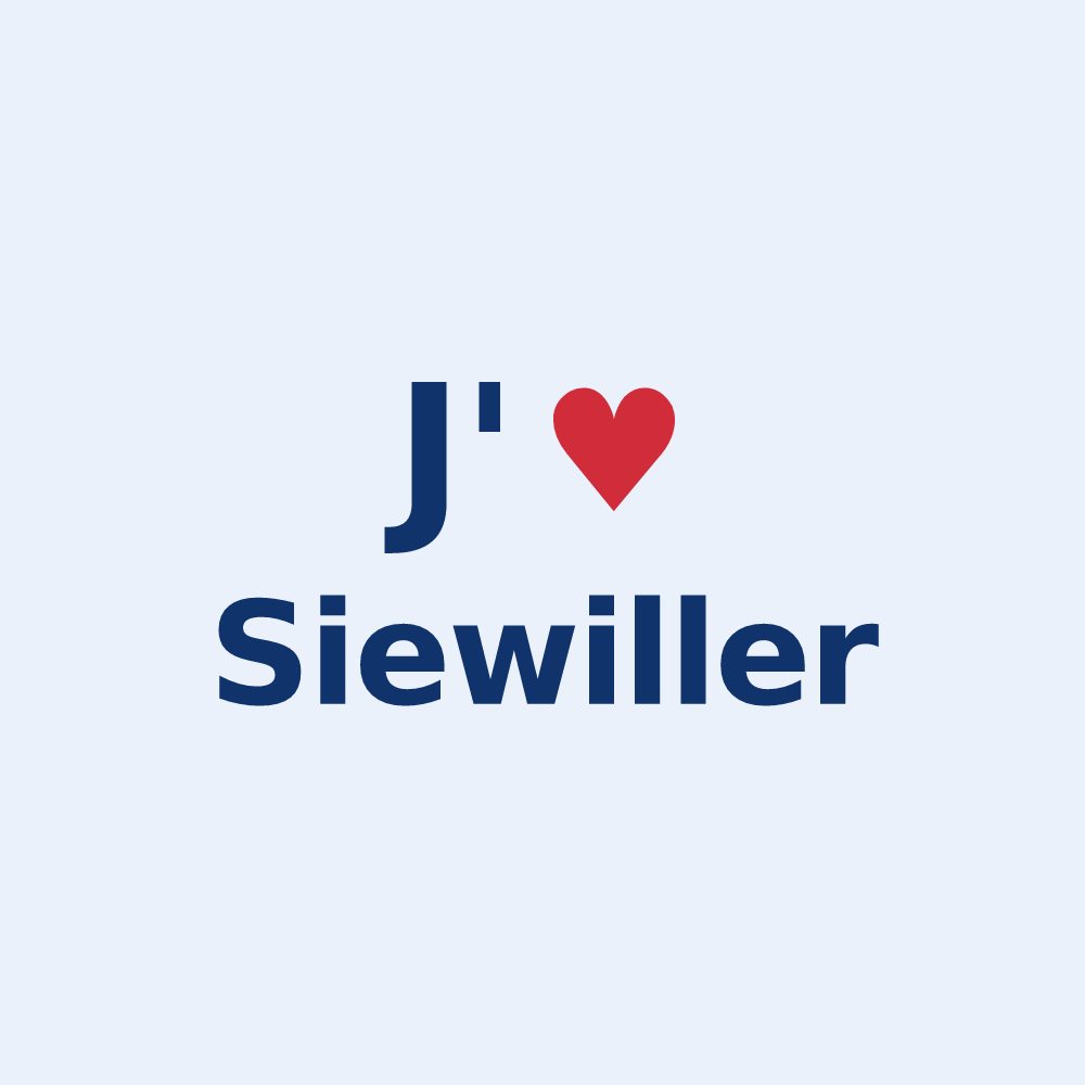 Sticker personnalisé Siewiller — design J'aime Siewiller