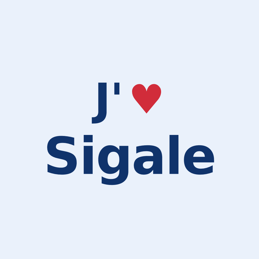 Sticker personnalisé Sigale — design J'aime Sigale