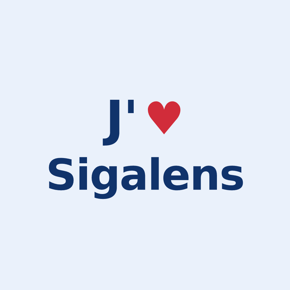 Sticker personnalisé Sigalens — design J'aime Sigalens