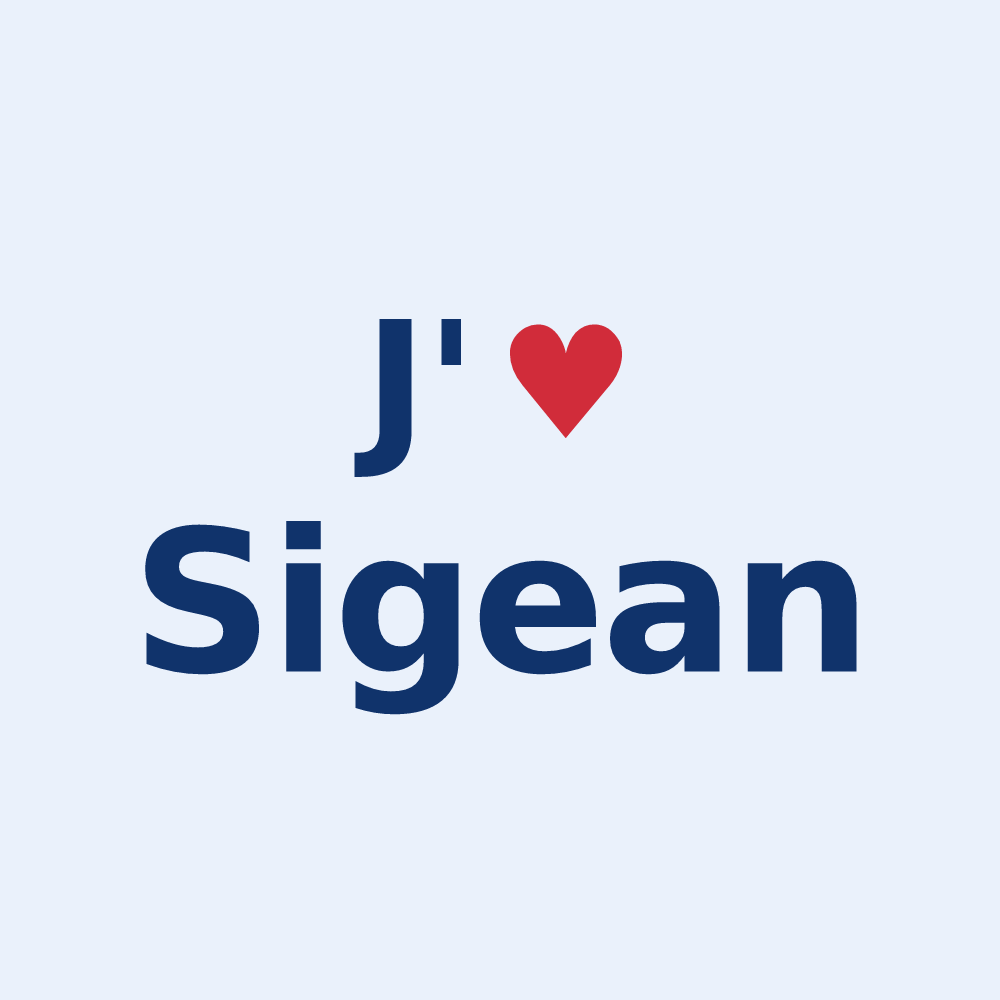 Sticker personnalisé Sigean — design J'aime Sigean