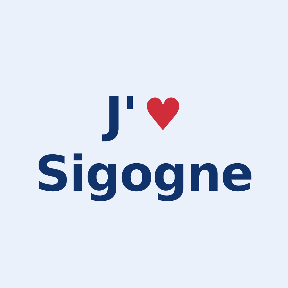 Sticker personnalisé Sigogne — design J'aime Sigogne
