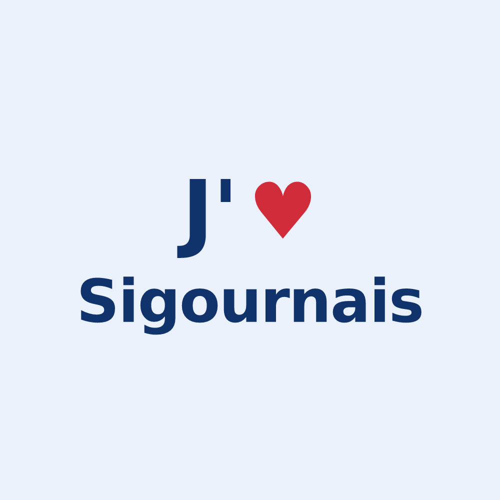 Sticker personnalisé Sigournais — design J'aime Sigournais
