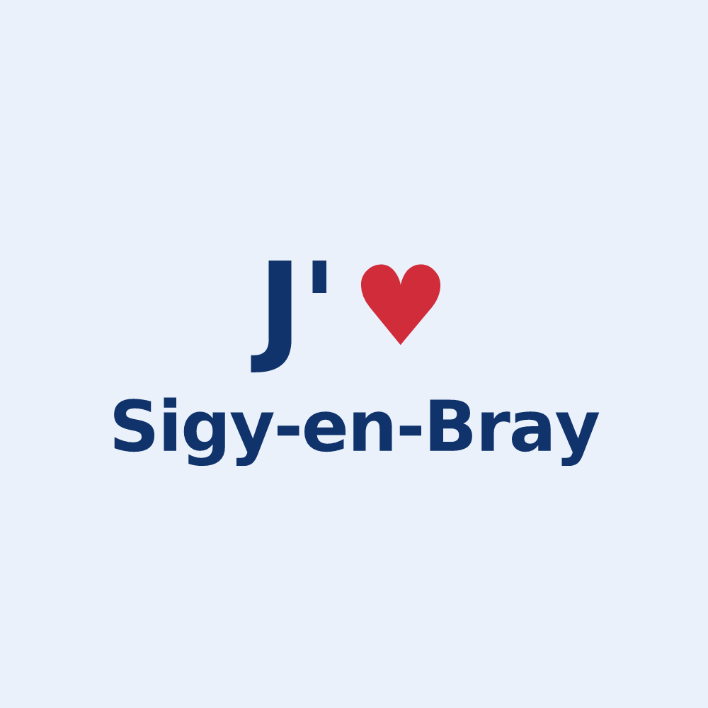 Sticker personnalisé Sigy-en-Bray — design J'aime Sigy-en-Bray
