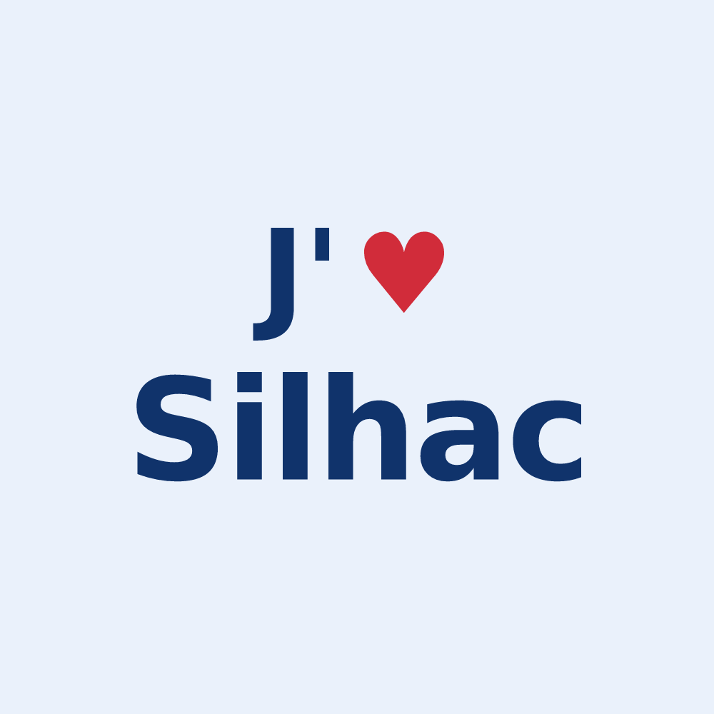 Sticker personnalisé Silhac — design « J'aime Silhac » imprimé sur le sticker