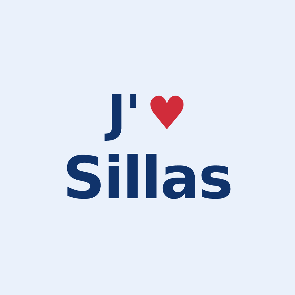 Sticker personnalisé Sillas — design J'aime Sillas