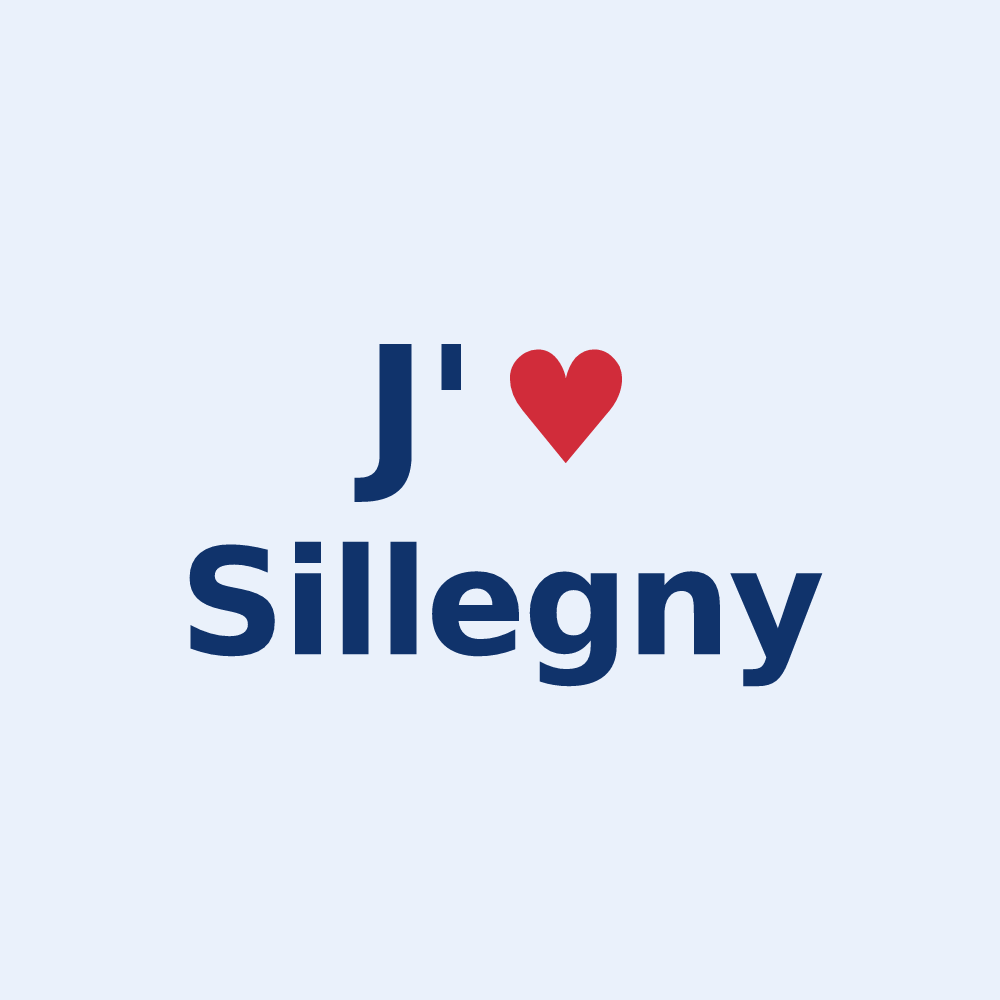 Sticker personnalisé Sillegny — design J'aime Sillegny