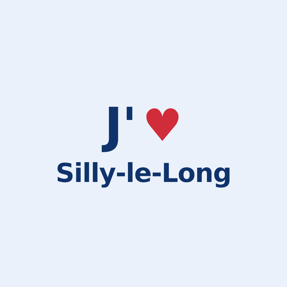 Sticker personnalisé Silly-le-Long — design J'aime Silly-le-Long