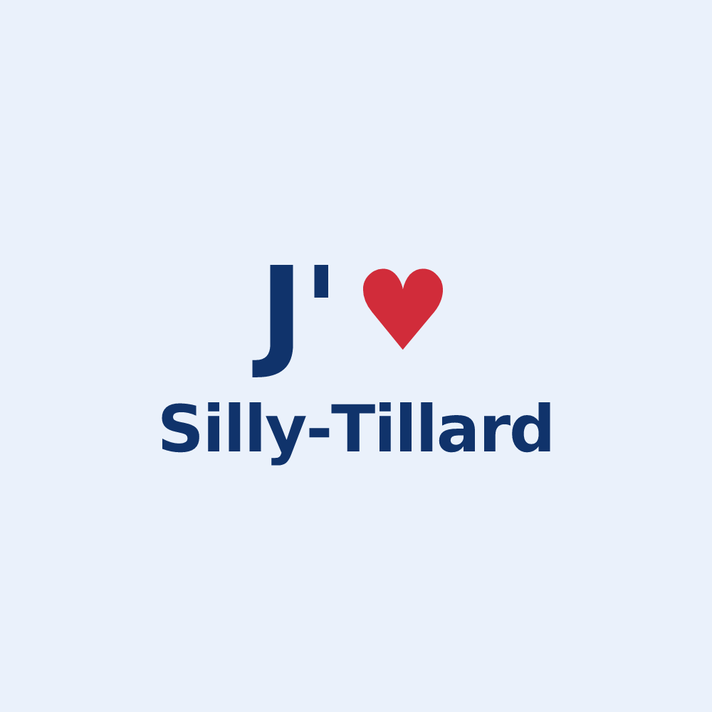 Sticker personnalisé Silly-Tillard — design J'aime Silly-Tillard