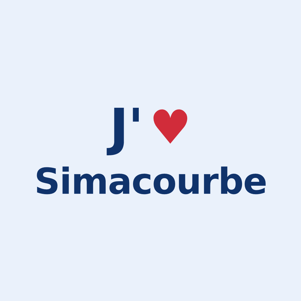 Sticker personnalisé Simacourbe — design J'aime Simacourbe