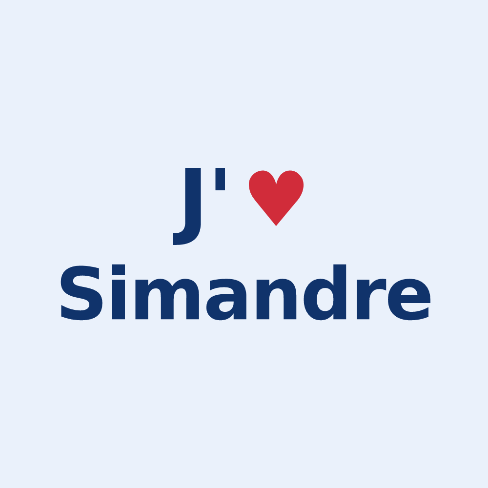 Sticker personnalisé Simandre — design J'aime Simandre