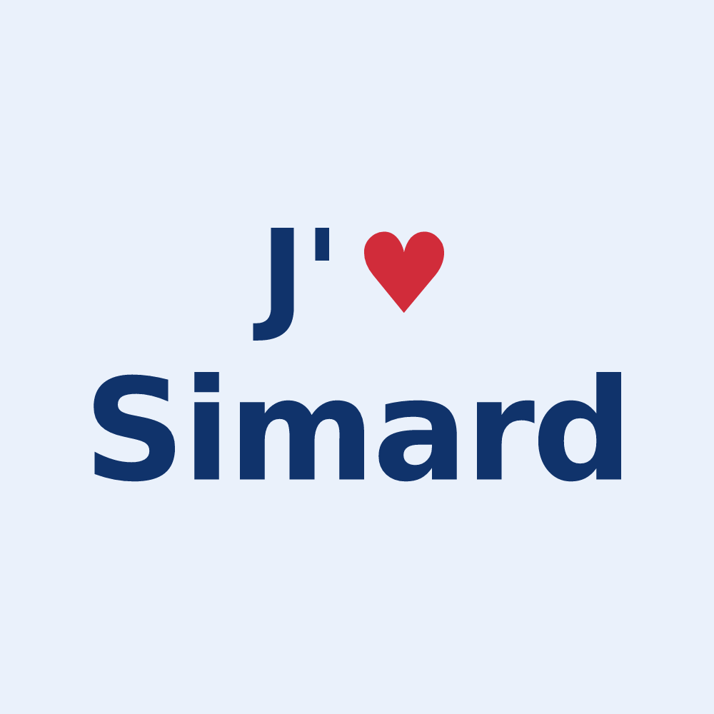 Sticker personnalisé Simard — design J'aime Simard