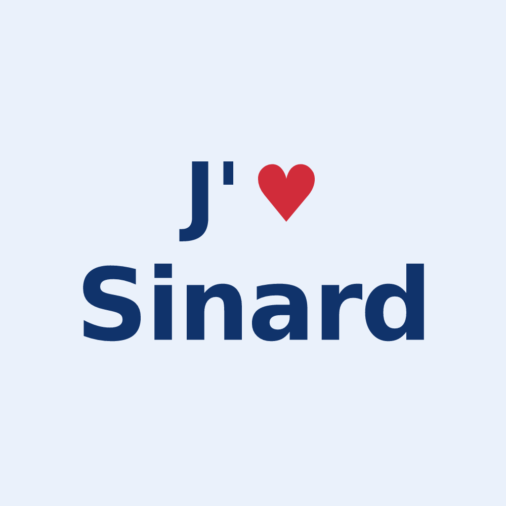 Sticker personnalisé Sinard — design J'aime Sinard