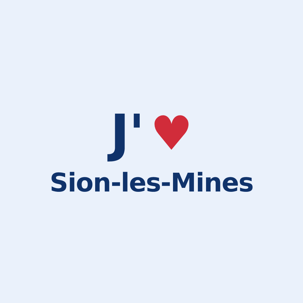 Sticker personnalisé Sion-les-Mines — design « J'aime Sion-les-Mines » imprimé sur le sticker