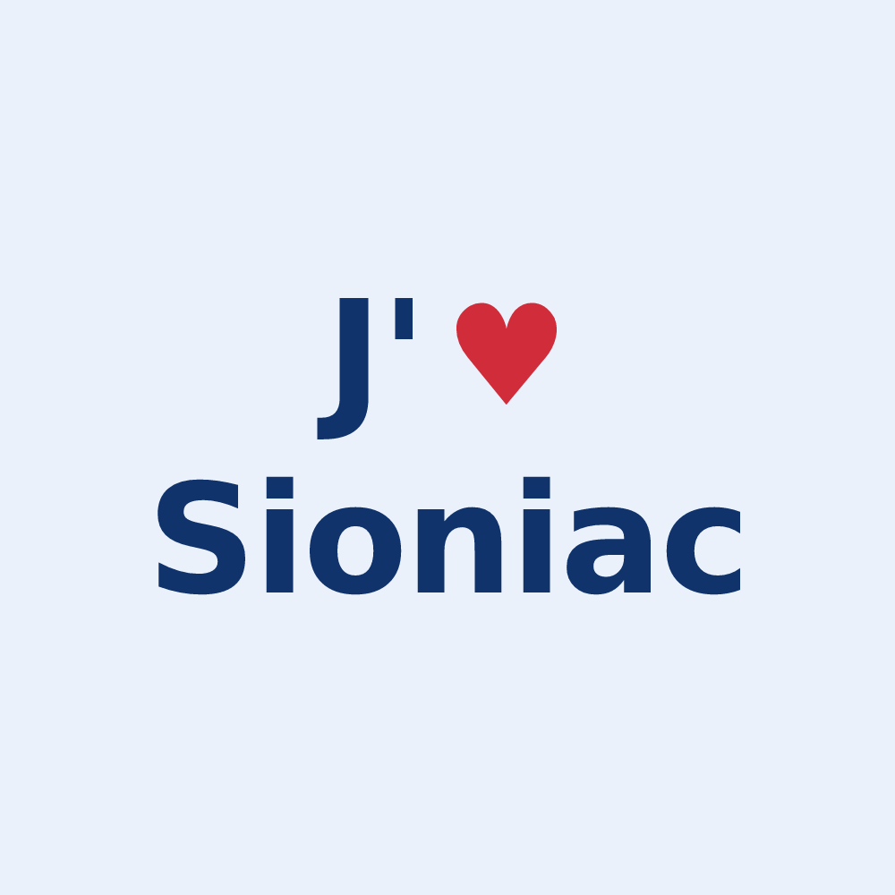 Sticker personnalisé Sioniac — design J'aime Sioniac