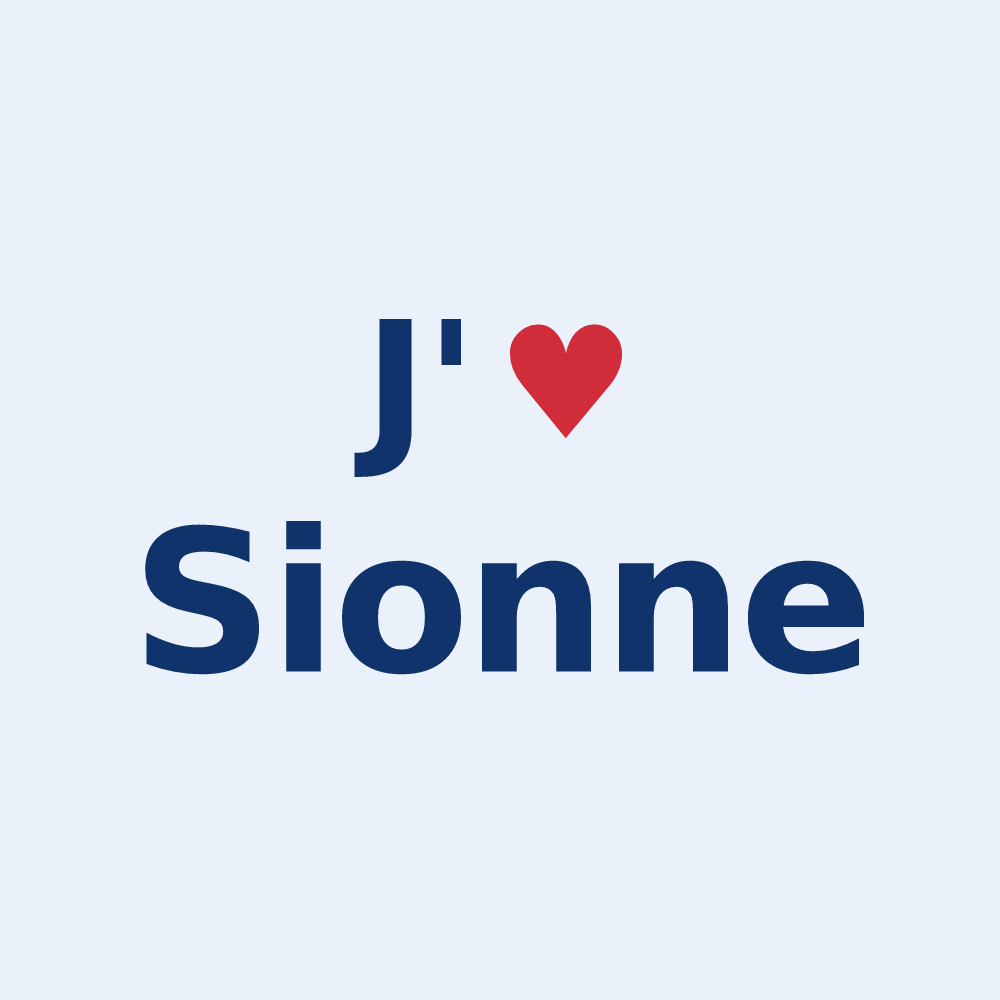 Sticker personnalisé Sionne — design J'aime Sionne