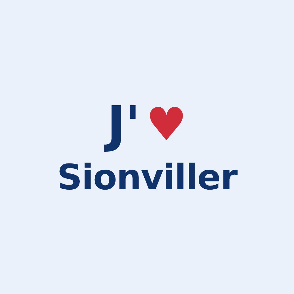 Sticker personnalisé Sionviller — design J'aime Sionviller