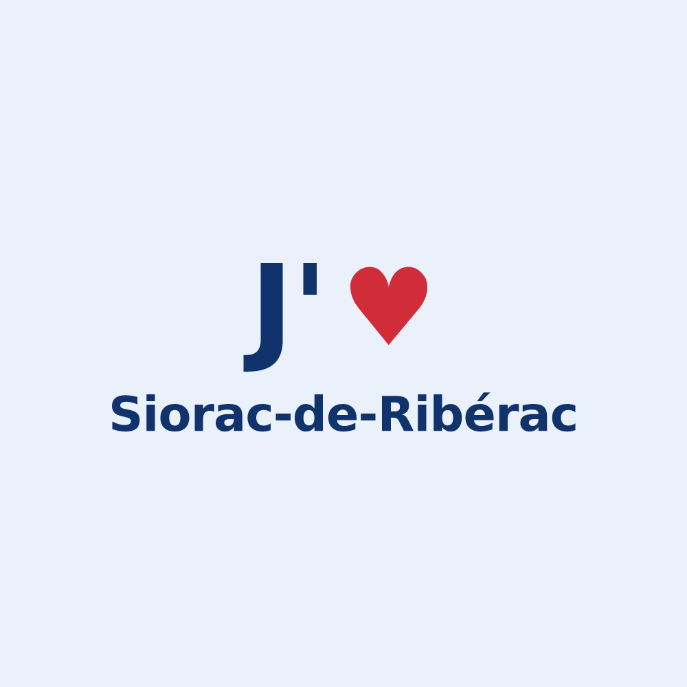 Sticker personnalisé Siorac-de-Ribérac — design J'aime Siorac-de-Ribérac