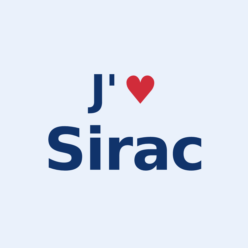 Sticker personnalisé Sirac — design J'aime Sirac