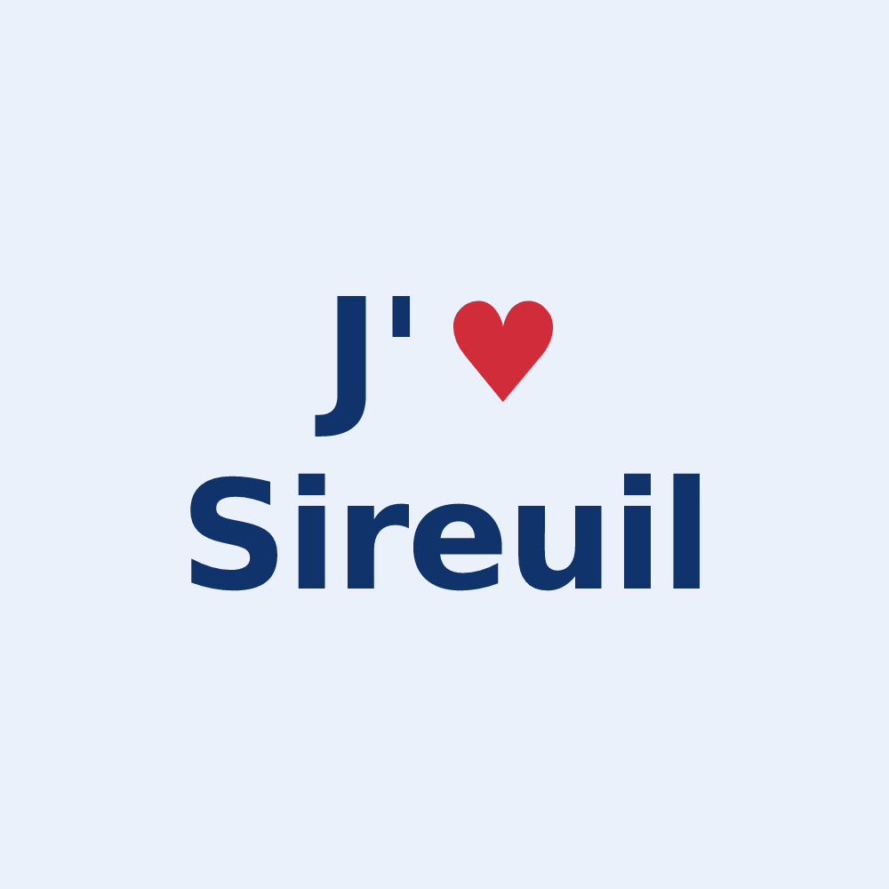 Sticker personnalisé Sireuil — design J'aime Sireuil