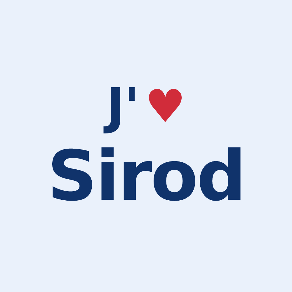Sticker personnalisé Sirod — design J'aime Sirod